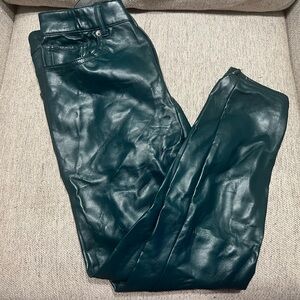 Express Green Faux Leather Pants